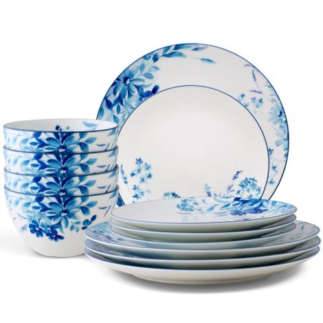 Noritake Blue Blossom Road Dinnerware Set 12-Pc Service for 4