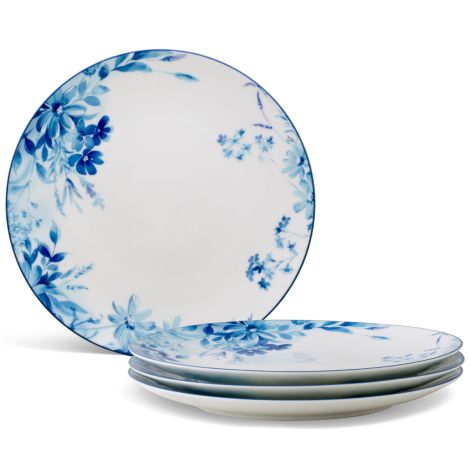 Noritake Blue Blossom Road Dinnerware Set Dinner Plate 10.5" 4pc