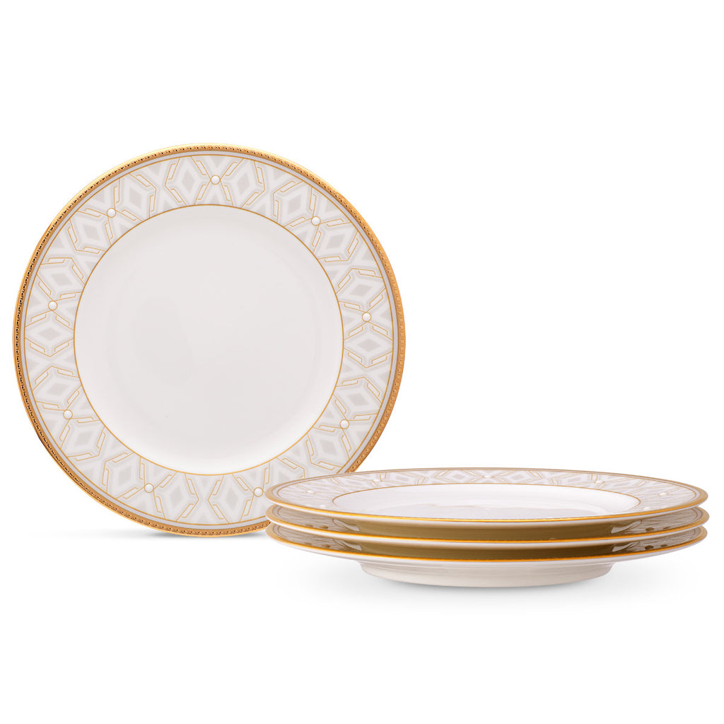 Noritake Gold Noble Pearl Dinnerware Set Bread Plate 6.5" 4pc