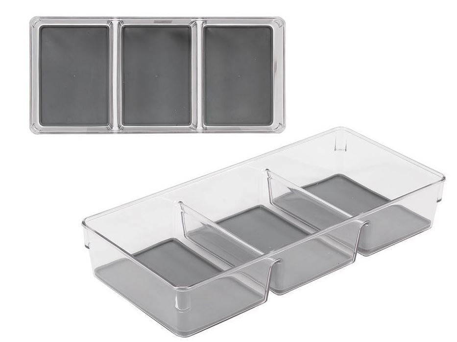 L.Gourmet Clear Non-Slip Drawer Organizers 1pc 33x15x5.5cm