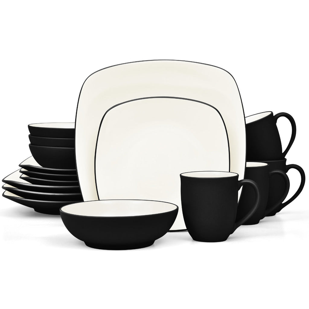 Noritake Graphite Colorwave Square Dinnerware Set 16-Pc Service for 4