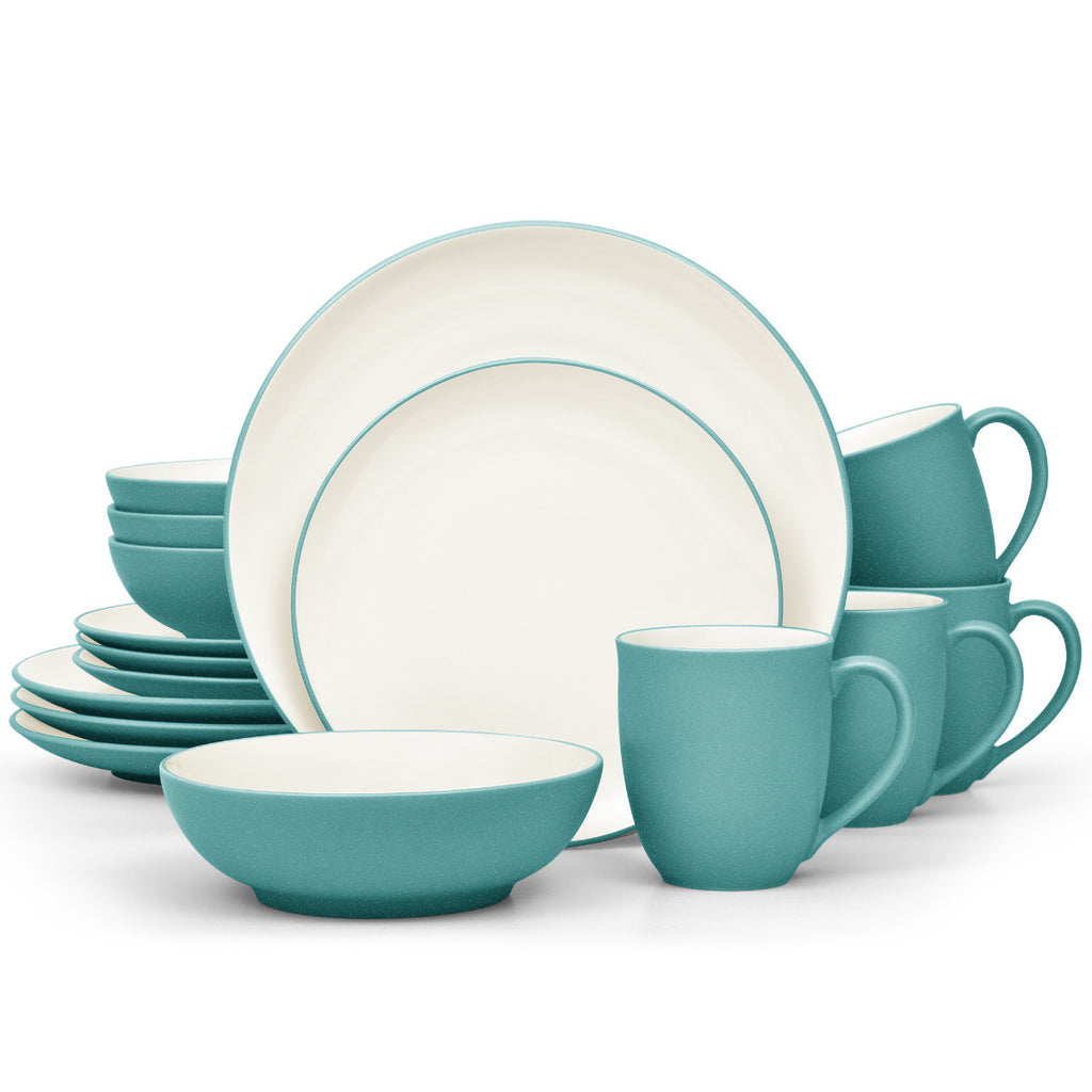 Noritake Turquoise Colorwave Coupe Dinnerware Set 16-Pc Service for 4