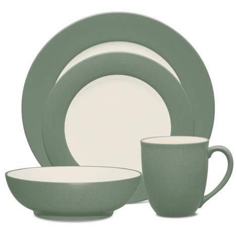 Noritake Green Colorwave Rim Dinnerware Set 5-Pc Serving for 1