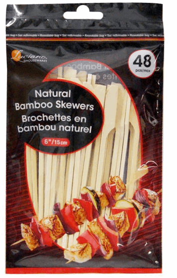 Bamboo Skewers 6" 48pc