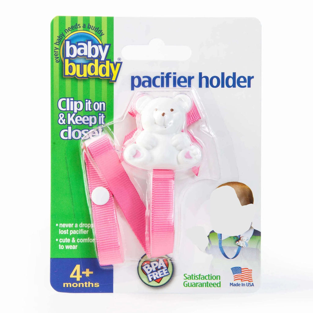 Baby Buddy Pink Bear Pacifier Holder 1pc