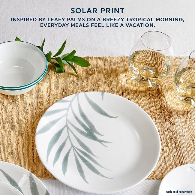 Corelle Green Solar Print Dinnerware Set 12pc