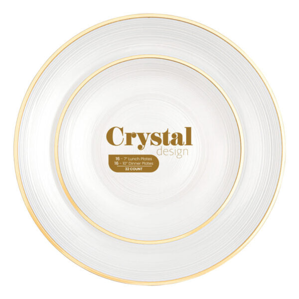 Crystal Design Pearl Combo Plates 7″ & 10″ 32pc