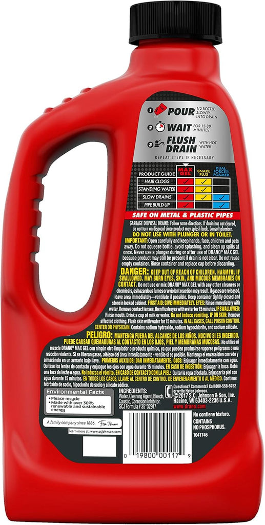 Drano Max Gel Drain Clog Remover 32oz 1pc