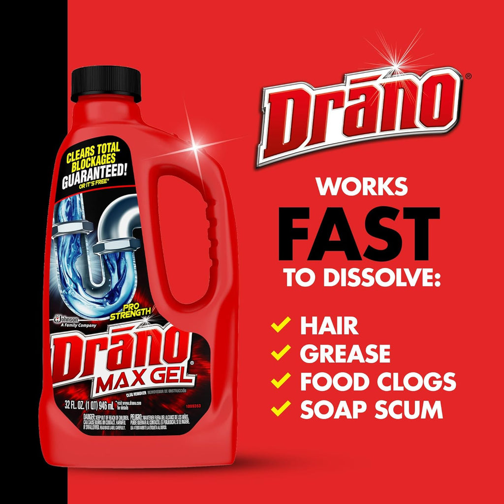 Drano Max Gel Drain Clog Remover 32oz 1pc