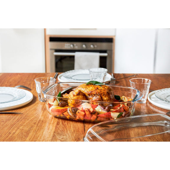 Duralex Glass Casserole Dish with Cover 35x22cm 2pc