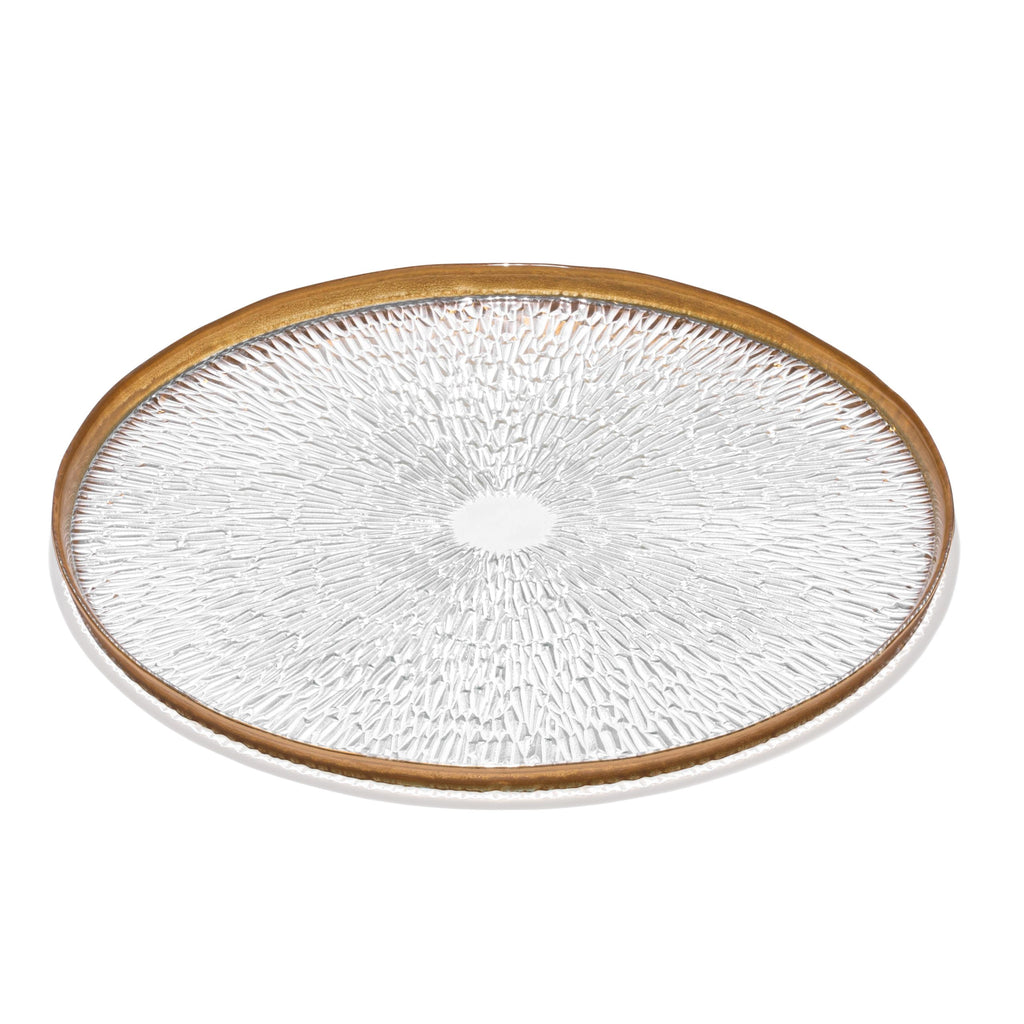 Gold Glass Charger with Rim 13" 4pc