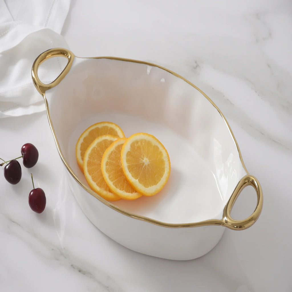 Golden Handles Oval Baking Dish 40x22cm 1pc