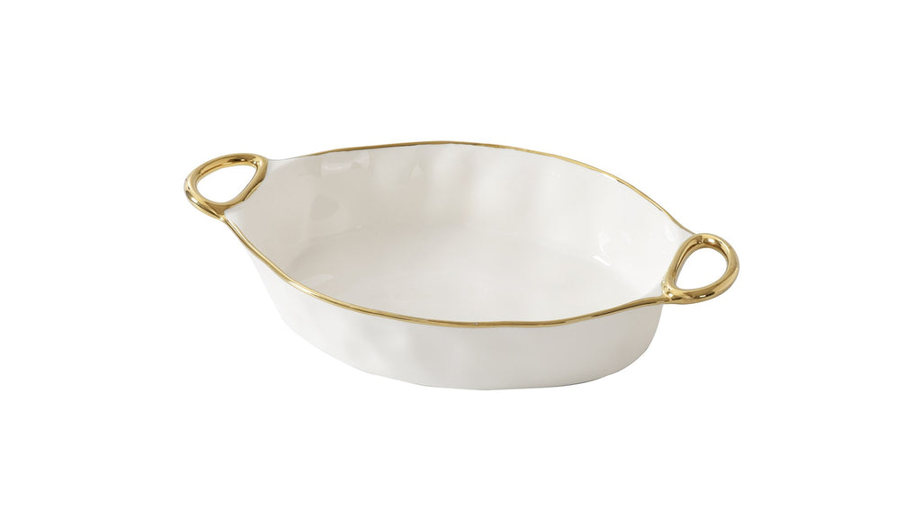 Golden Handles Oval Baking Dish 40x22cm 1pc