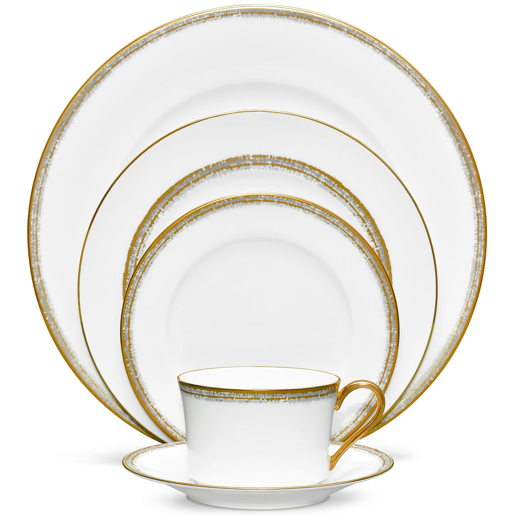 Noritake Gold Haku Dinnerware Set 5pc Service for 1