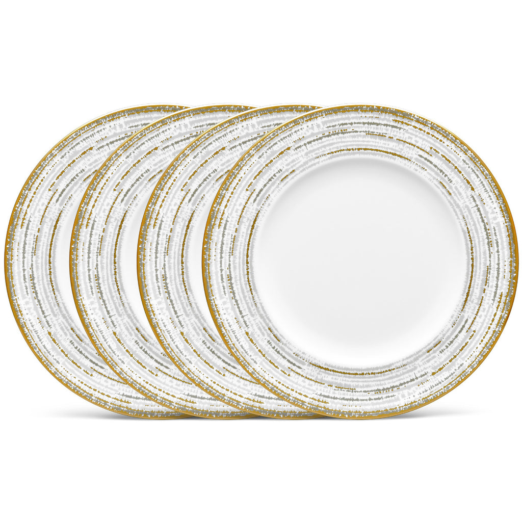 Noritake Gold Haku Dinnerware Set Accent Plates 9" 4pc