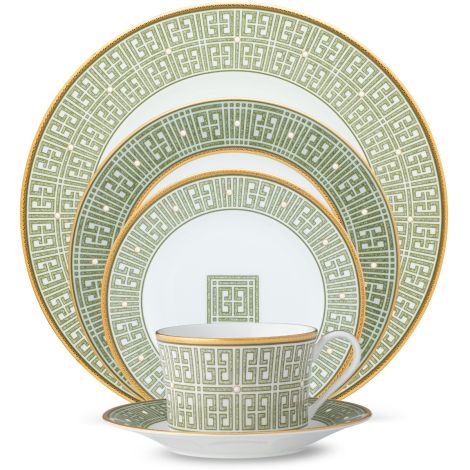 Noritake Gold/Green Infinity Dinnerware Set 5-Pc Service for 1