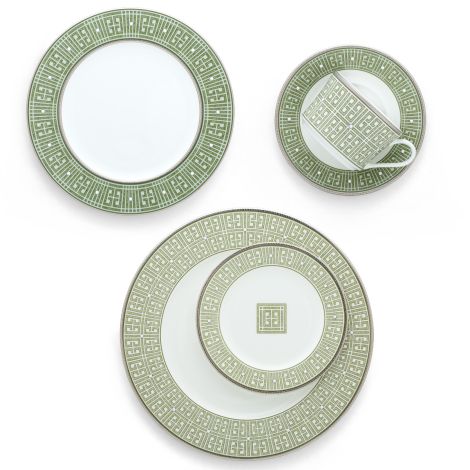 Noritake Silver/Green Infinity Dinnerware Set 5pc