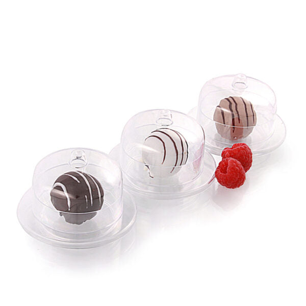 MiniWare Round Plate with Lid Clear 6pc