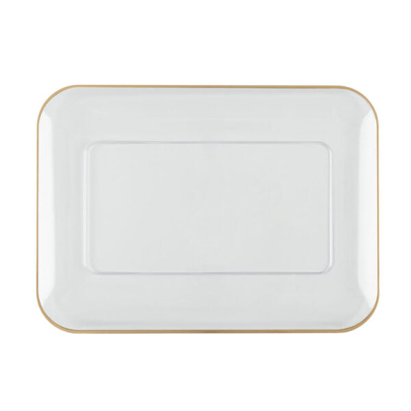 Organic Clear/Gold Rim Tray 8x11" 2pc