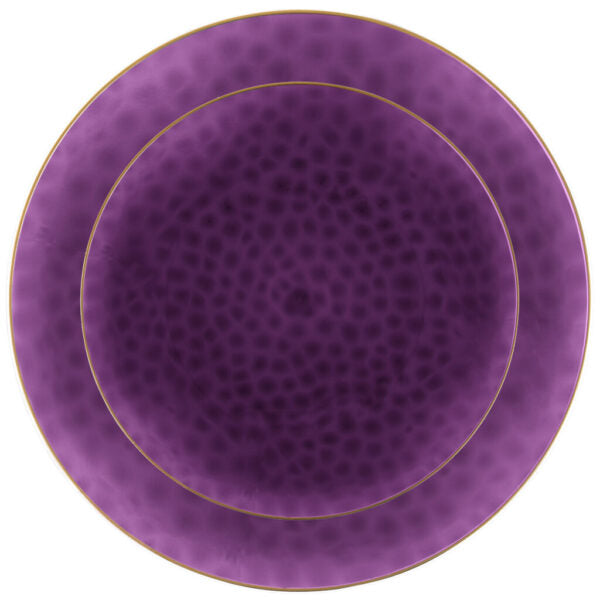 Organic Purple Hammered Chargers 13" 4pc