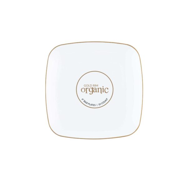 Organic White Square Plates 6" 10pc