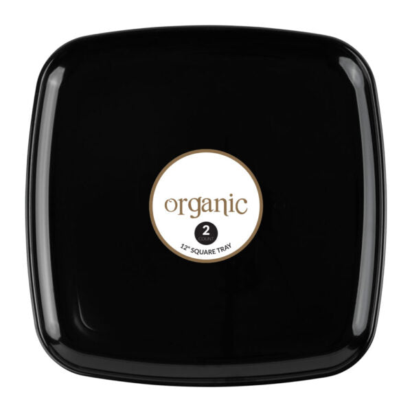 Organic Black Square Tray 12″ 2pc