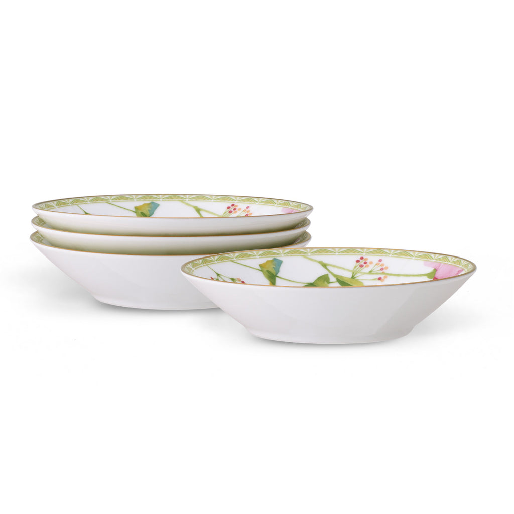 Noritake Pink Poppy Place Dinnerware Set Fruit Bowls 4oz 4pc