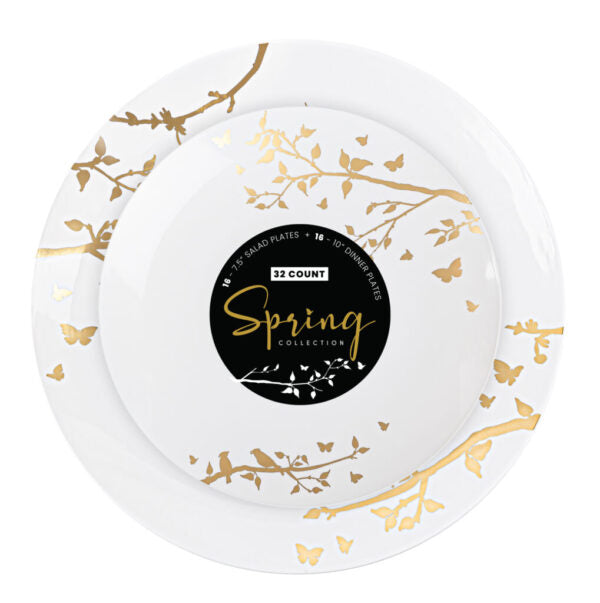 Spring Plates Gold Combo 7.5" & 10" 32pc