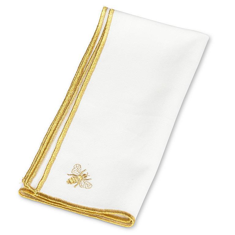 Abbott Gold Stitched Bee Napkin 18" 1pc