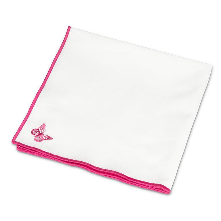 Abbott Pink Stitched Butterfly Napkin 18" 1pc