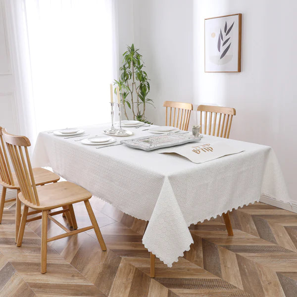 Majestic White Mini Hex Tablecloth 1pc