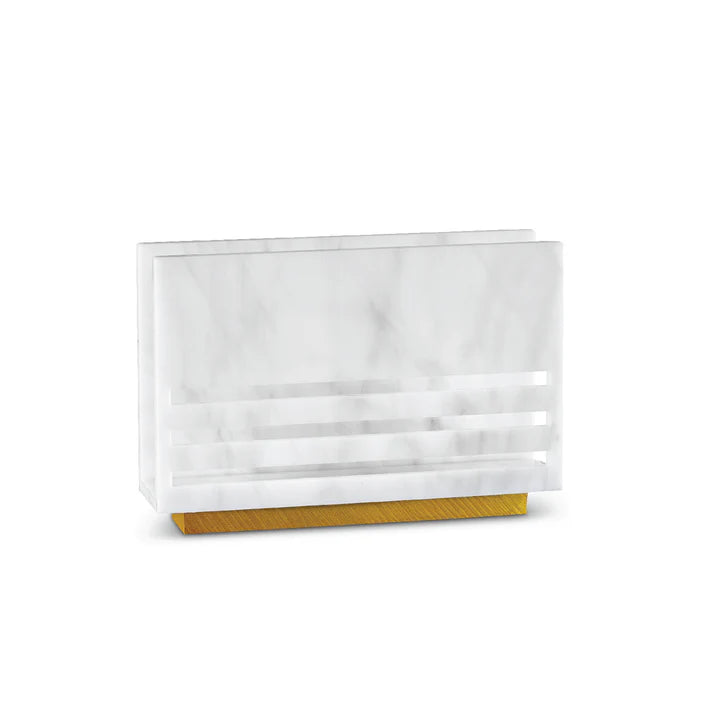 White Lucite Triple Line Napkin Holder 6" 1pc