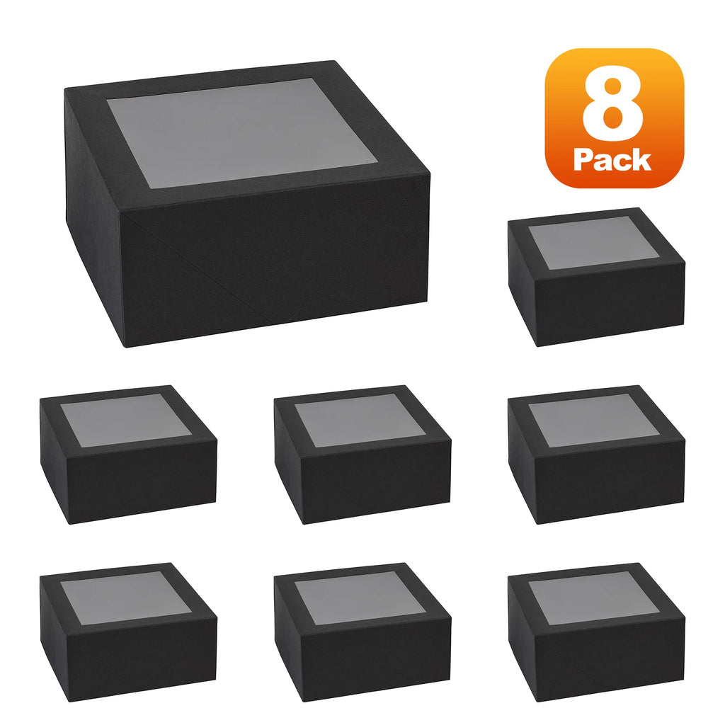 Hammont Black Bakery Boxes 6X6X3" 8pc