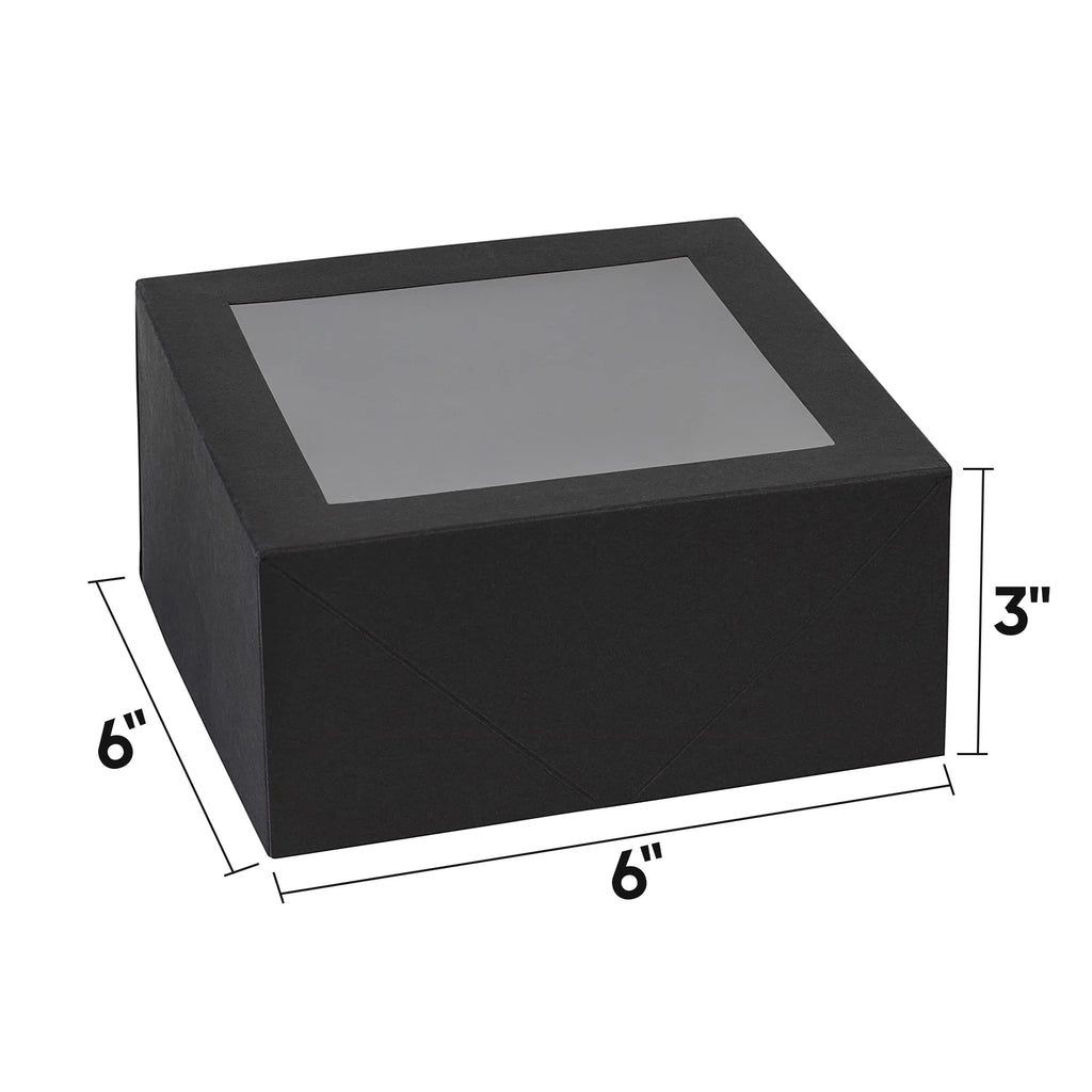 Hammont Black Bakery Boxes 6X6X3" 8pc