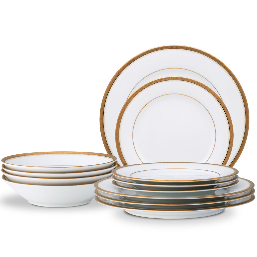 Noritake Gold Charlotta Dinnerware Set 12pc Service for 4