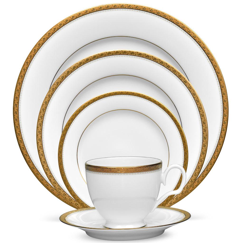 Noritake Gold Charlotta Dinnerware Set 5pc Service for 1