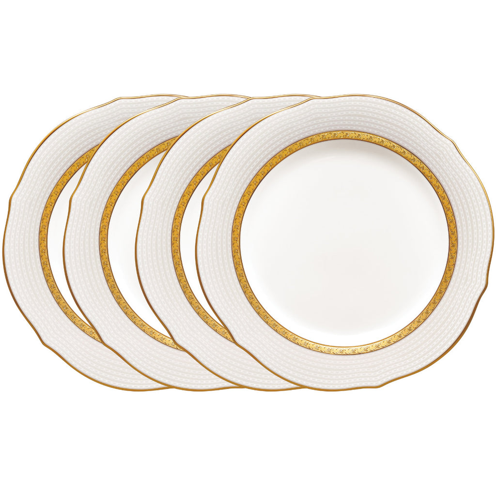 Noritake Gold Charlotta Dinnerware Set Accent Plates 9" 4pc