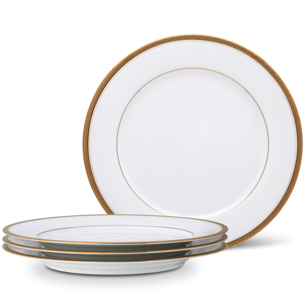 Noritake Gold Charlotta Dinnerware Set Dinner Plates 10.5" 4pc