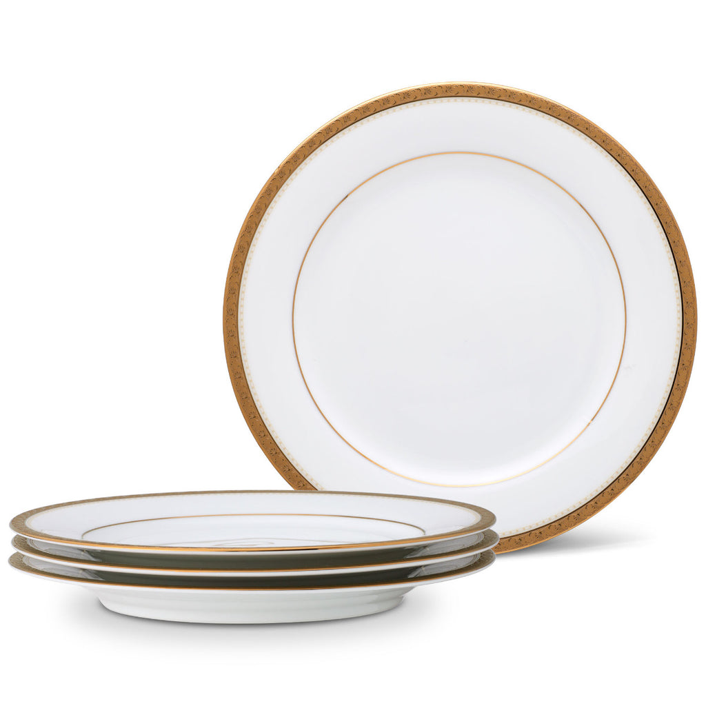 Noritake Gold Charlotta Dinnerware Set Salad Plates 8" 4pc