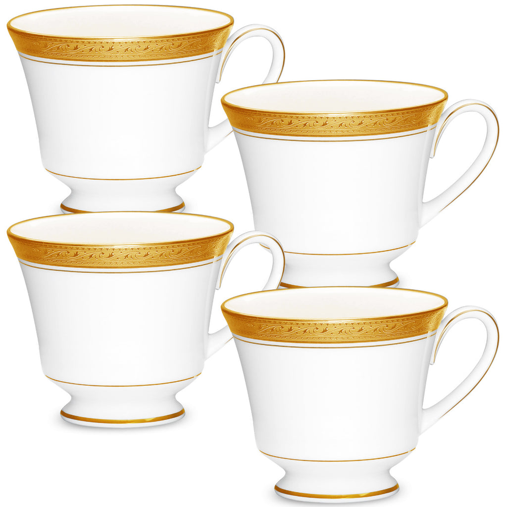 Noritake Gold Crestwood Dinnerware Set Cups 8oz 4pc