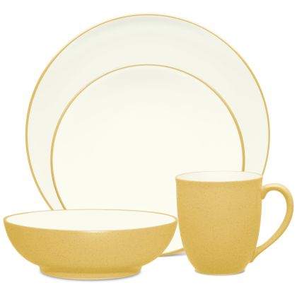 Noritake Mustard Colorwave Coupe Dinnerware Set 4pc Service for 1