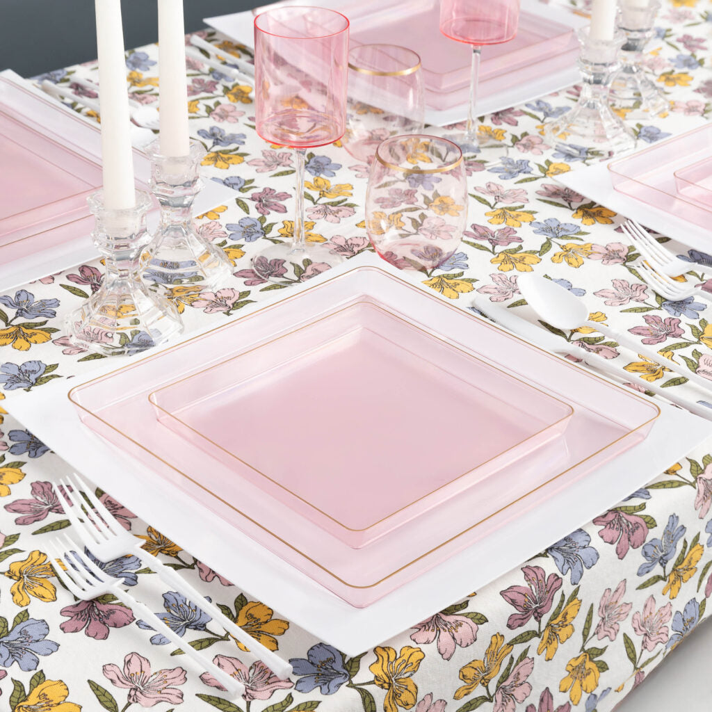 Edge Pink Square Plates 5" 10pc