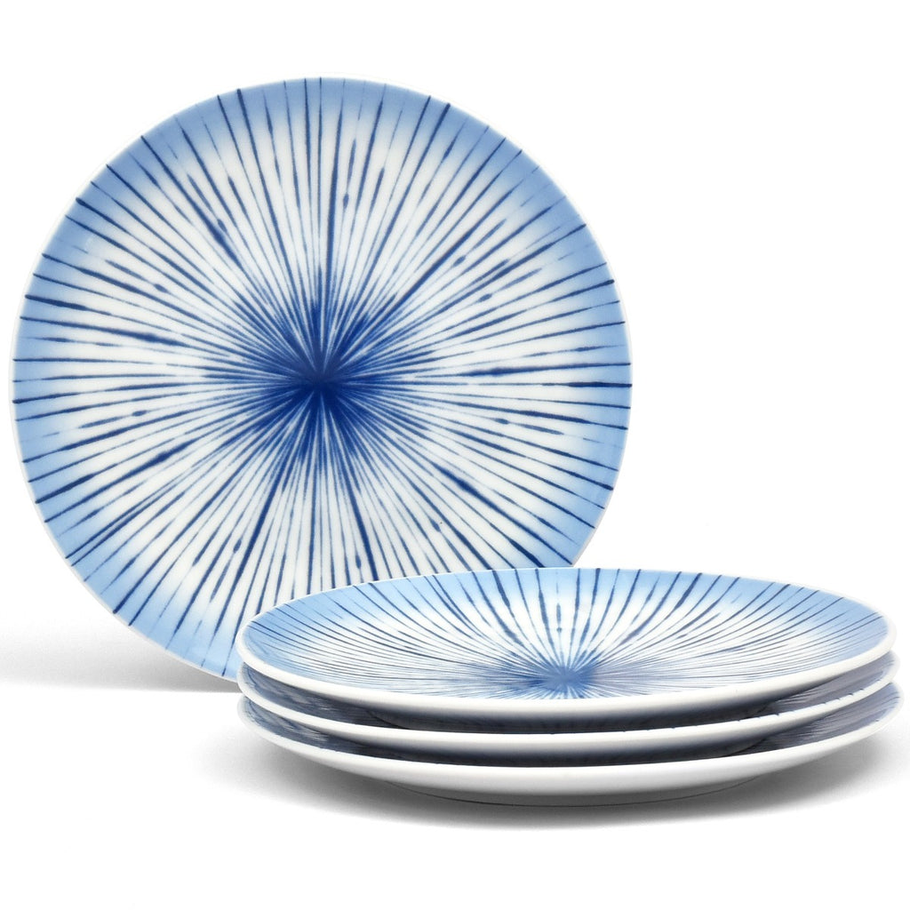 Noritake Blue Hanabi Dinnerware Set Salad Plate 8" 4pc