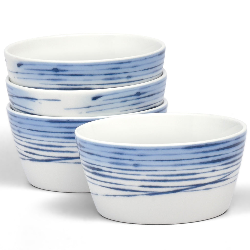 Noritake Blue Hanabi Dinnerware Set Soup Bowl 6" 4pc