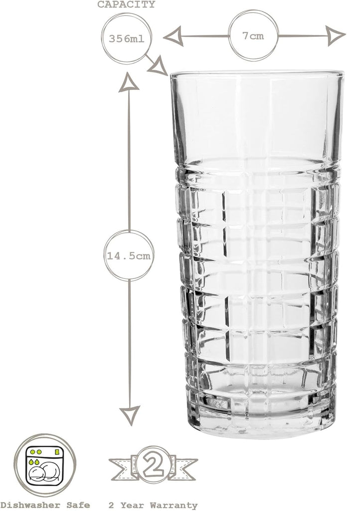 Lav Clear Long Glasses 12oz 6pc