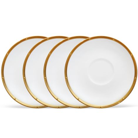 Noritake Gold Rochelle Dinnerware Set Saucers 6" 4pc