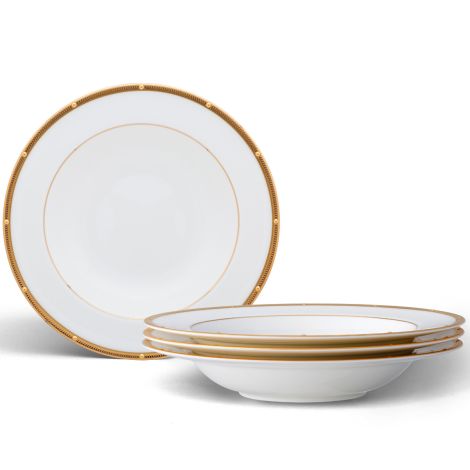 Noritake Gold Rochelle Dinnerware Set Soup Bowls 4pc