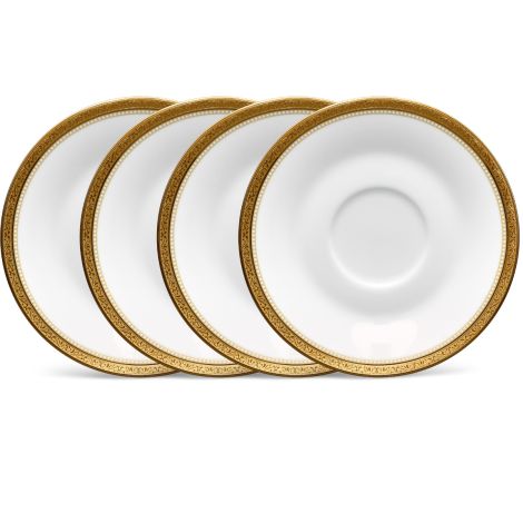 Noritake Gold Stavely Dinnerware Set Saucer 4pc