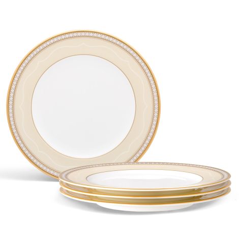 Noritake Gold Trefolio Dinnerware Set Salad Plates 9" 4pc