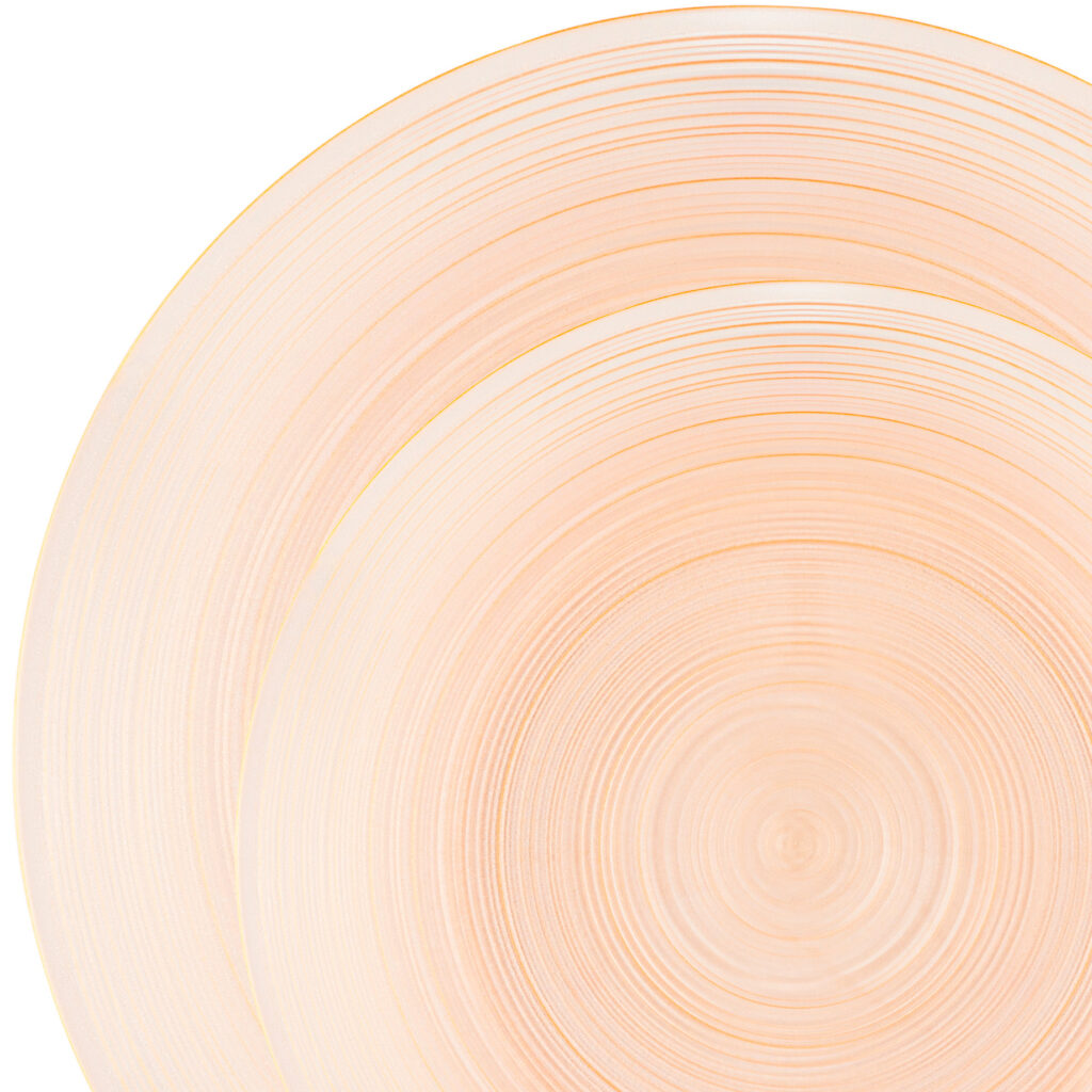 Peach Crystal Design Combo Plates 7″ & 10″ 32pc